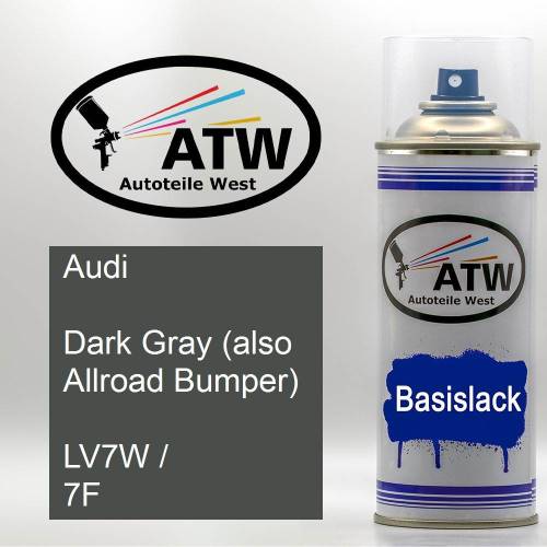 Audi, Dark Gray (also Allroad Bumper), LV7W / 7F: 400ml Sprühdose, von ATW Autoteile West.